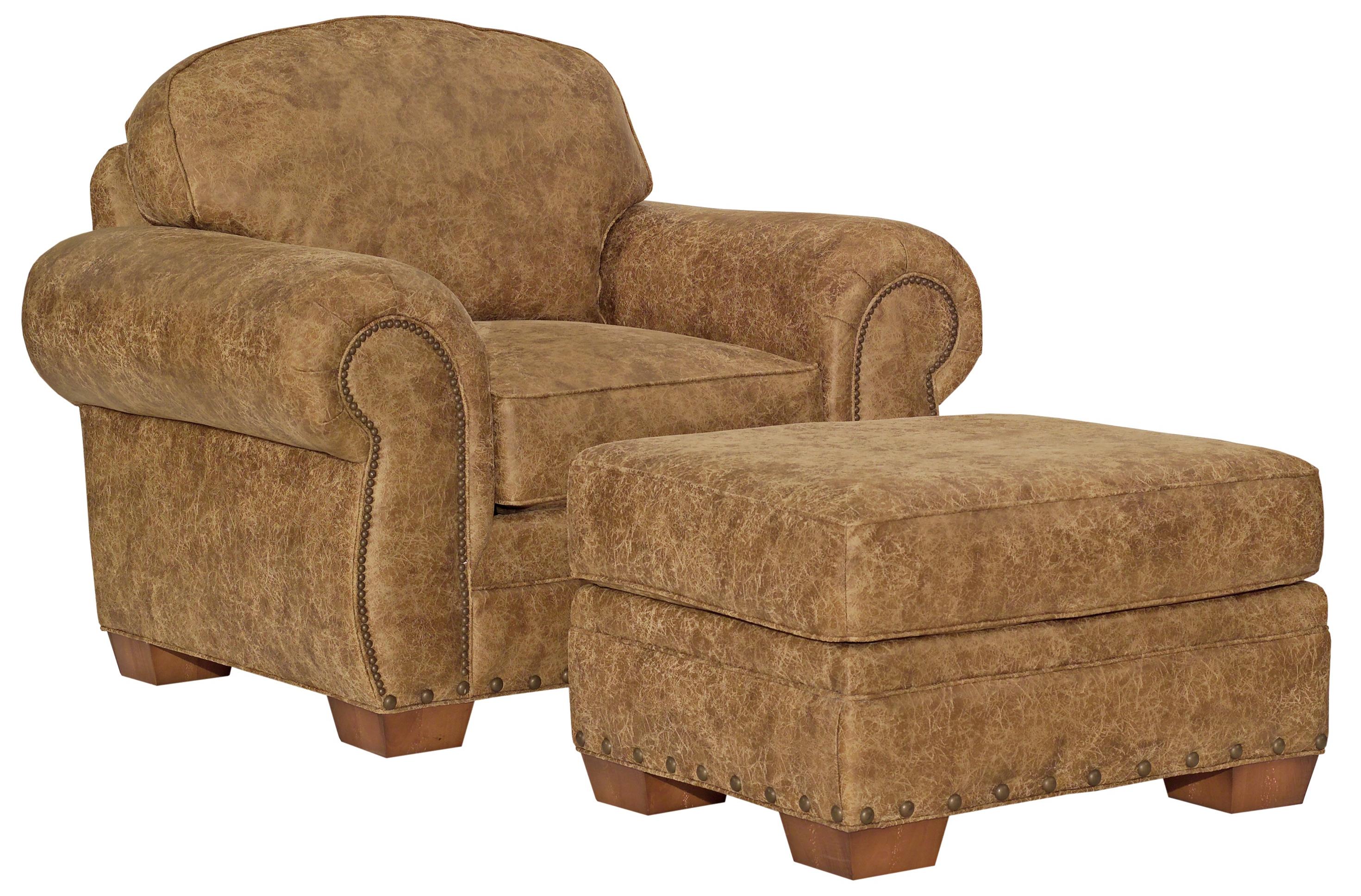 Broyhill Furniture Cambridge Casual Style Chair and Ottoman with Nail Head Trim Find Your